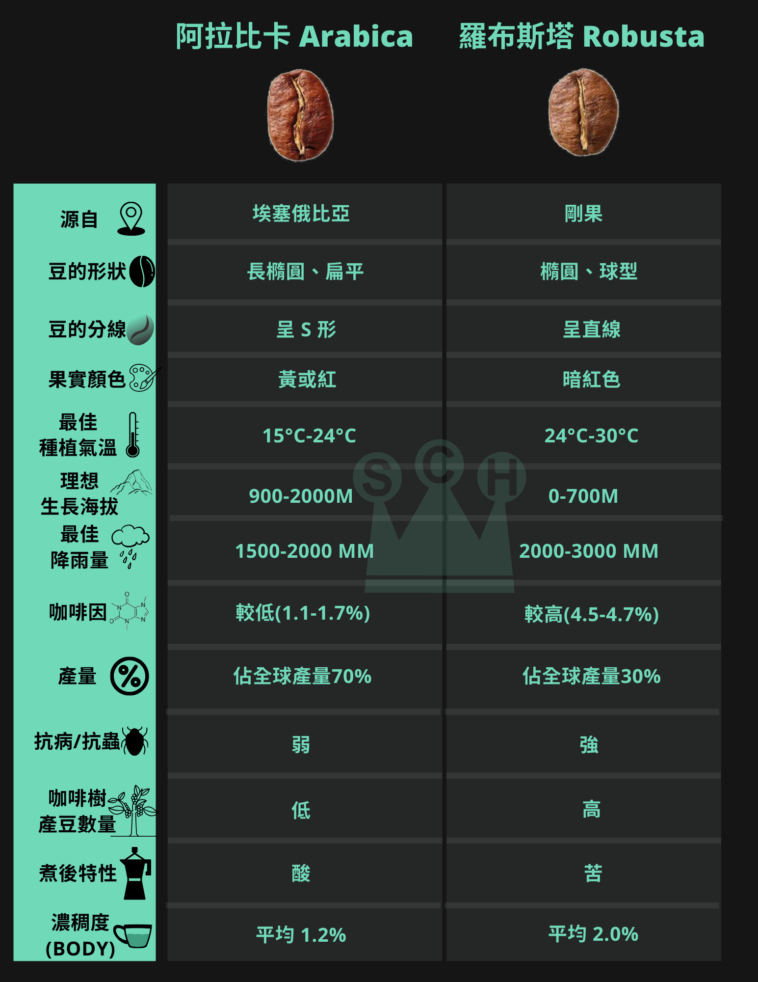 咖啡豆特徵| 盛昌行咖啡有限公司Shing Cheong Hong